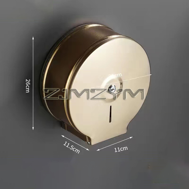 Organizador de papel de parede para banheiro, aço inoxidável, grande rack de tecido, casa, hotel, rolo de papel higiênico, suporte com trava: Luz amarela