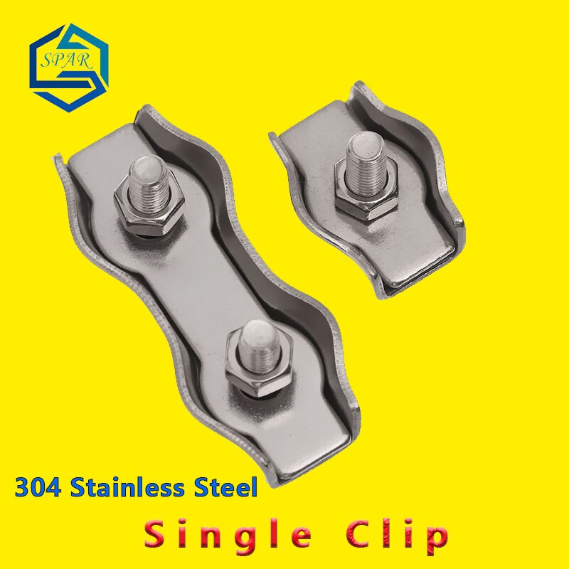 Simplex 1/2-Post Bolt Clip Wire Rope Cable Clamp Caliper Rope Simple Grip Wire Rope Clip Fastening Chuck 304 Stainless Steel