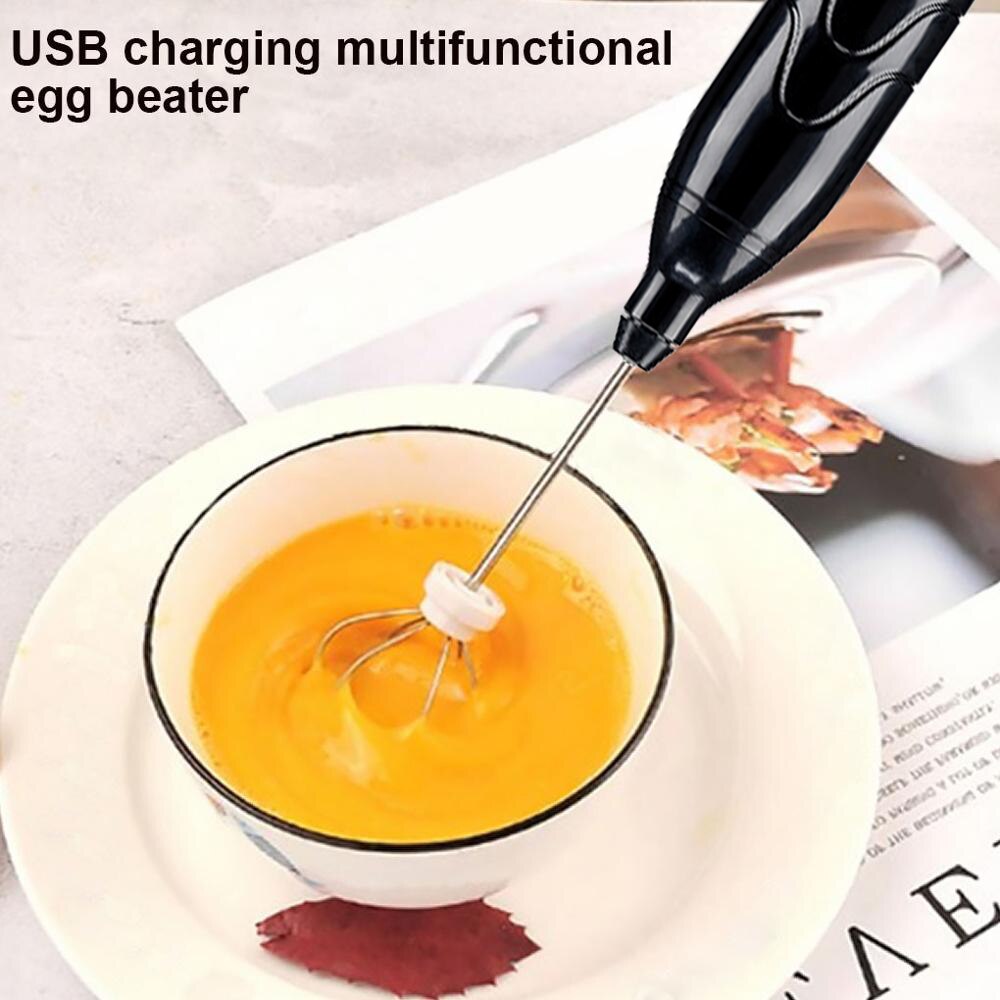Electric Milk Frother Cappuccino Coffee Foamer Handheld Egg Beater USB Charging Chocolate Latte Drink Mixer Blender
