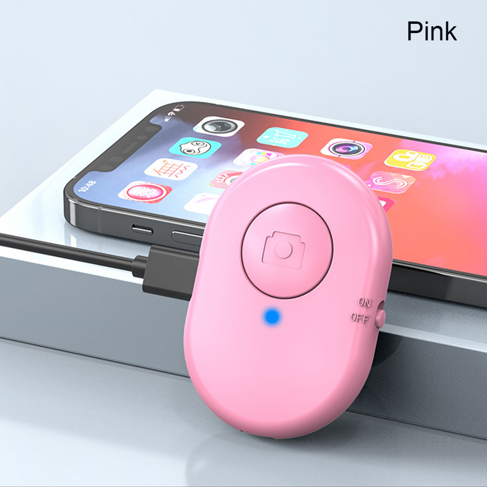 Bluetooth-kompatibel Fernauslöser Wiederaufladbare Kamera Telefon Selfie Stock Auslöser Fernbedienung für IOS Android iPhone: Rosa