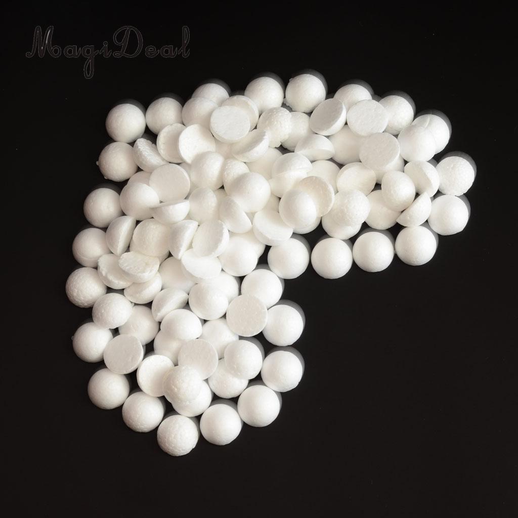100pcs Half Round Solid Styrofoam Foam Balls for Christmas Wedding Modelling Craft 30mm