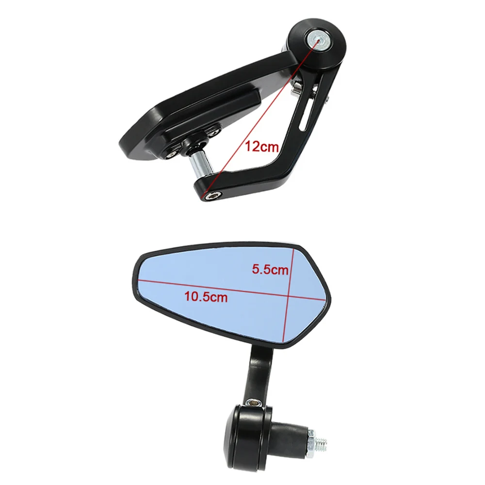 Zijspiegel voor motorfietsstuur Blauw glas 7/8" 22 mm handvatspiegel