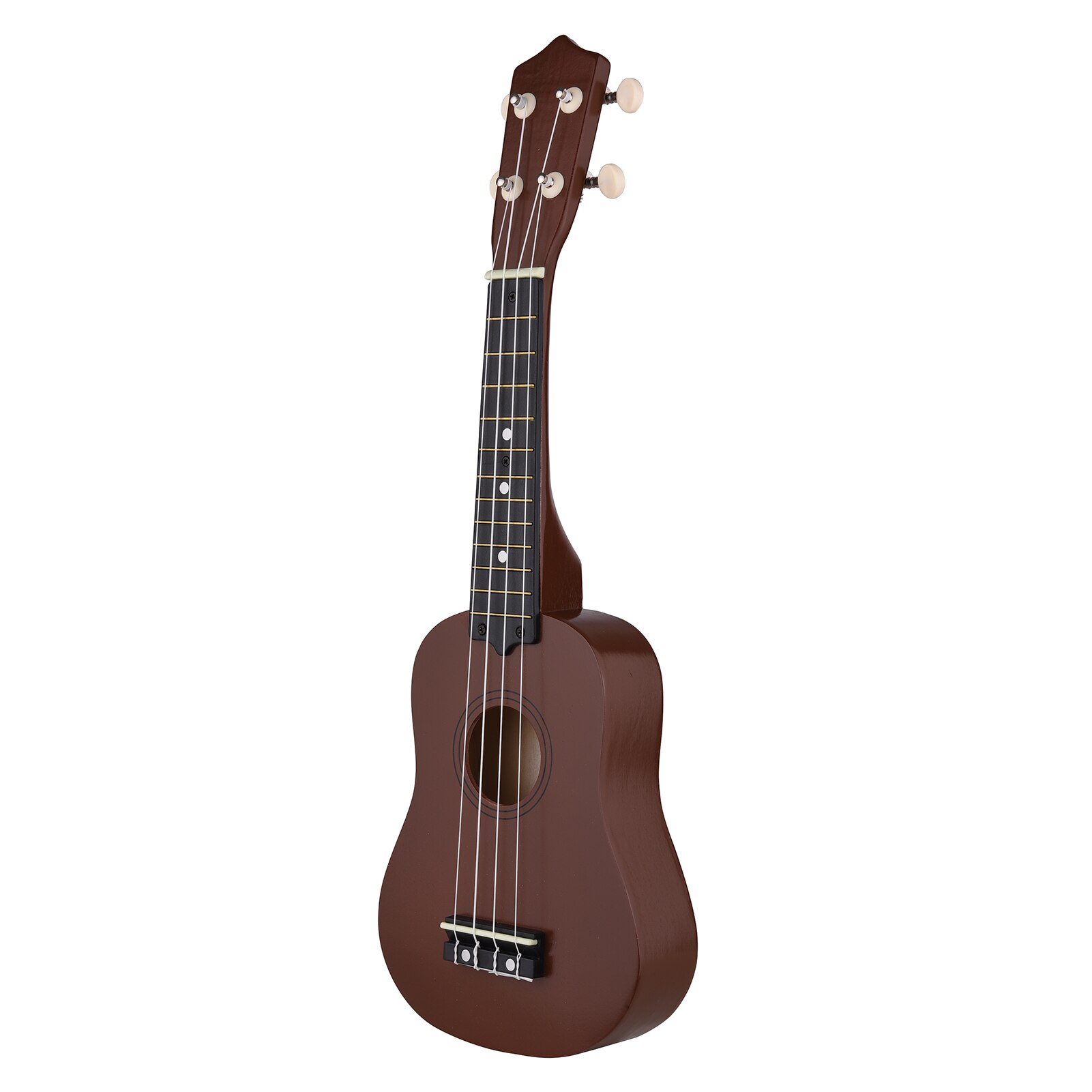 Muslady 21 pulgadas ukelele de 4 cuerdas, guitarra pequeña ukelele bajo instrumento Musical de madera de Beige instrumentos de cuerda: 	Brown