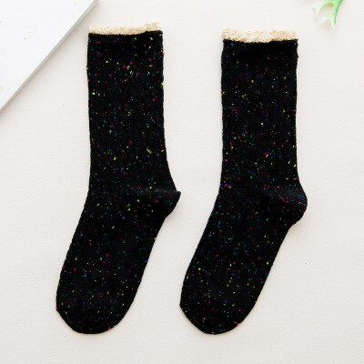 Kvinnor spets strumpor jacquard rand casual wild heap strumpor godis färg mori tjej korea stil vintage kjol sokken: 1
