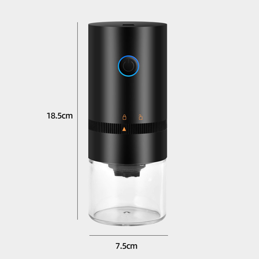 Automatic Hand Coffee Beans Maker Machine USB Rechargeable Beans Automatic Cafe Coffee Beans Grinding: Black