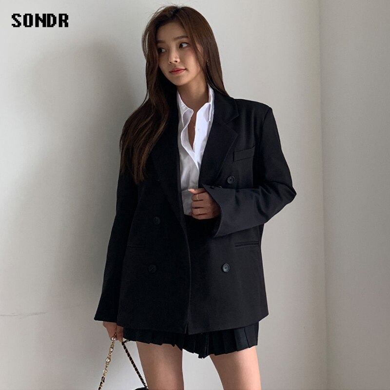 Conjunto de dos piezas de ropa para mujer, chaqueta de manga larga y Falda plisada de cintura alta, ajustadas coreanas, primavera y otoño,