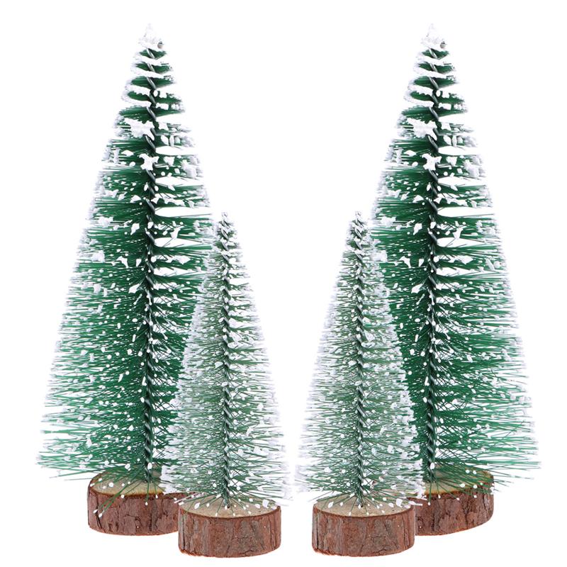 6pcs Mini Christmas Tree Stick White Cedar Desktop Small Christmas Tree White Christmas Cedar Mini Xmas Tree Year Decoration