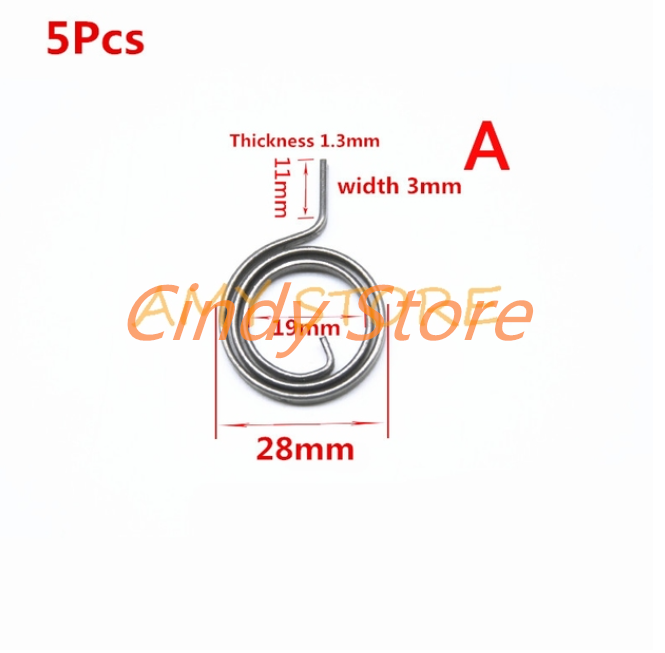 5Pcs Door Handle Springs Internal Door Lever Knob Latch Replacement Coil Torsion Spring for Repairing: Black Nickel