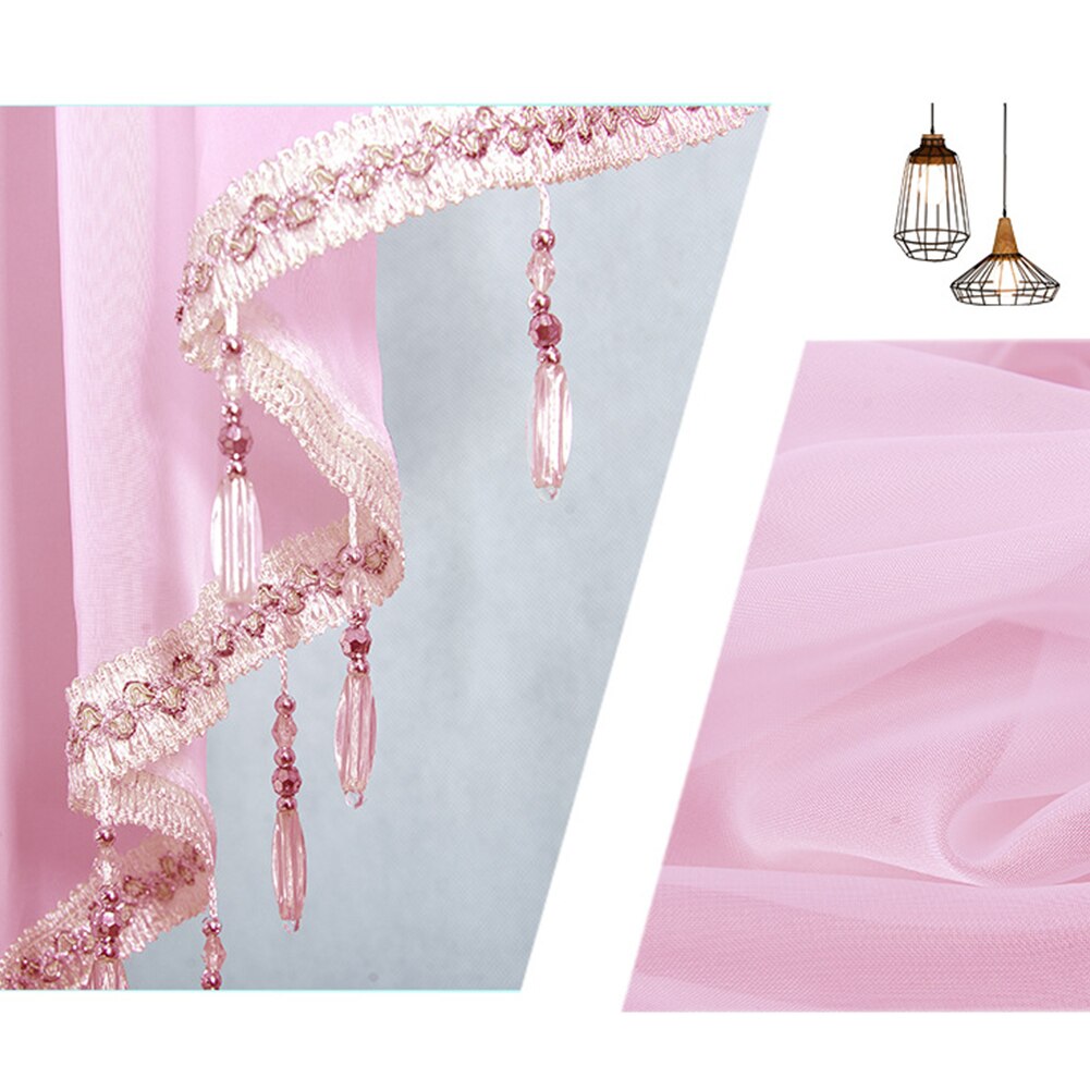 130 x 60cm woonaccessoires raam keuken eenvoudig te installeren driehoek kort gordijn slaapkamer polyester effen moderne kralen volant