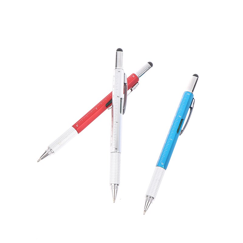 6 in 1 Multi Purpose Pen with Capacitive Touch Screen Ruler Multi Head Screwdriver Work Functional Sign Tool Pen
