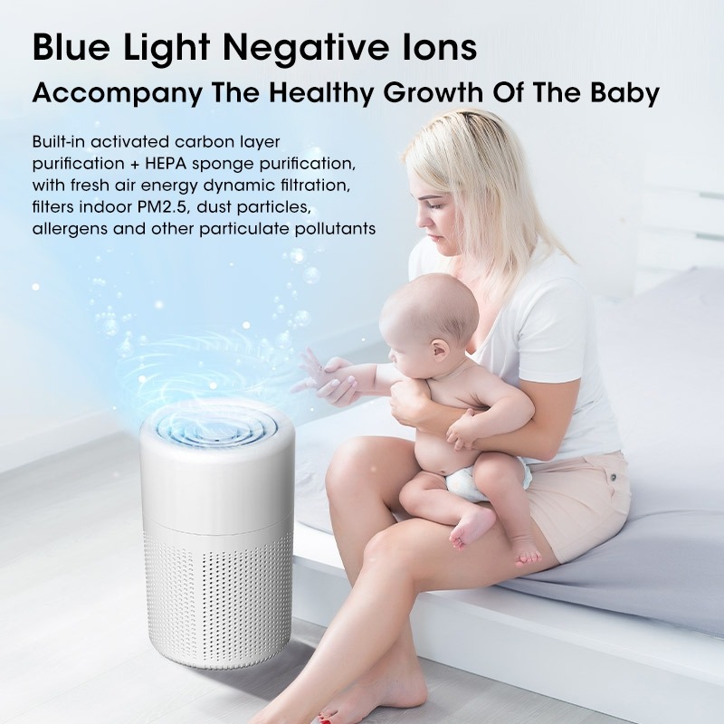 Desktop Air Purifier HEPA Filtered Air Purified Air with Fragrance Negative Ion Purifier with Aromatherapy function