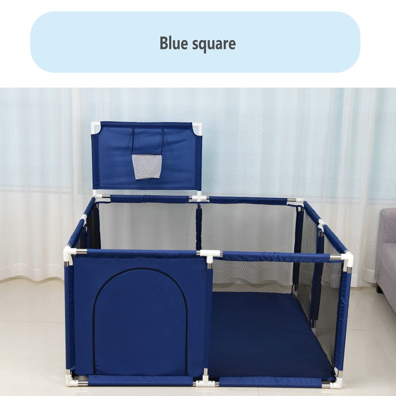 bambino scatola Bambini Barriera di Sicurezza Palle da Biliardo Pieghevole Bambini cestino E Campo di Calcio per 0-6 Anni di Età I Bambini di scatola: blu piazza-1