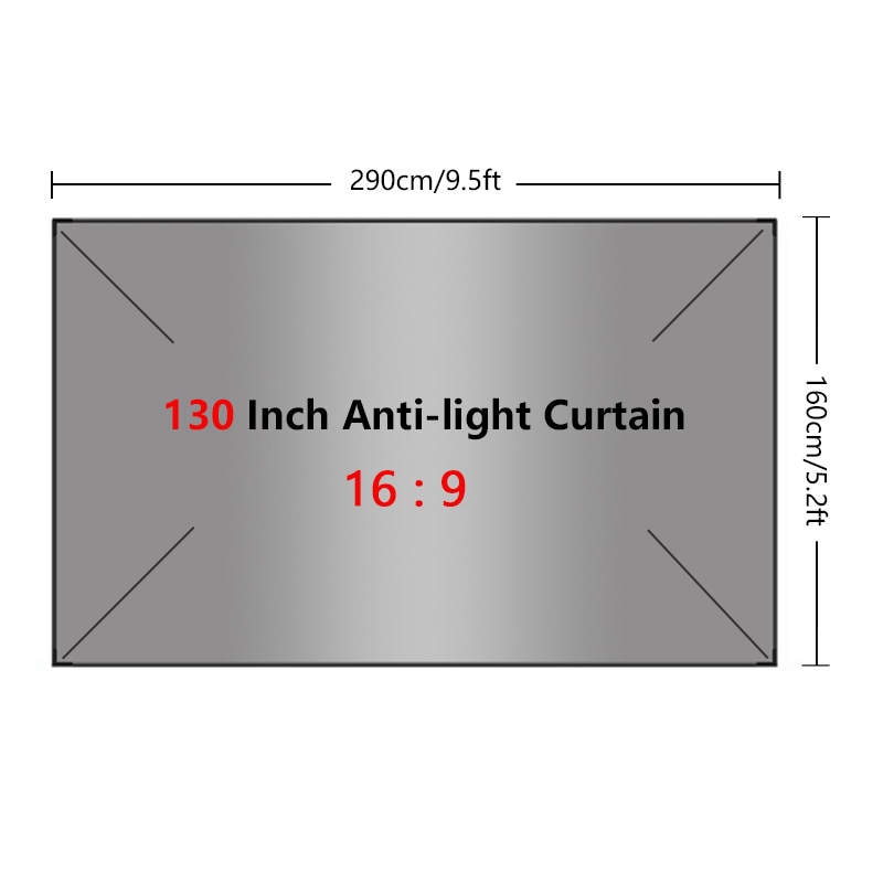 60/130 tommer bærbar 16: 9 projektorskærm anti-lysgardiner hjem 3d hd digital projektor projektionsskærm til hjemmebiograf