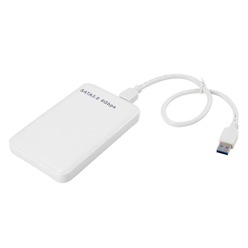 Portable HDD Case 2.5 inch USB3.0 to SATA 3.0 Adapter HDD Hard Disk Drive External Enclosure Case Box HD External HDD Enclosure: white