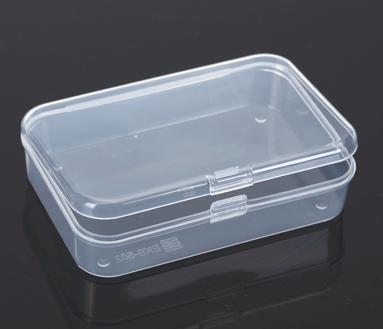 2Pcs Clear Plastic Transparent With Lid Storage Box Collection Container Case
