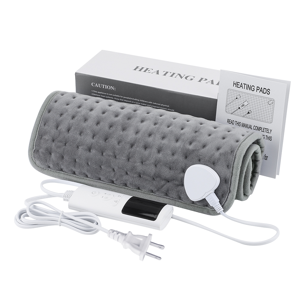 Electric Heating Pad Warm Winter Physiotherapy Blanket Shoulder Neck Back Spine Leg Pain Relief Compress Pad Cushion: GRAY