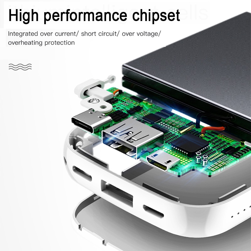 Baseus 10000mAh Power Bank For iPhone 6 6s 7 7s 8S amsung Huawei Xiaomi Power Bank Travel Charger Powerbank With Usb Cable 1m