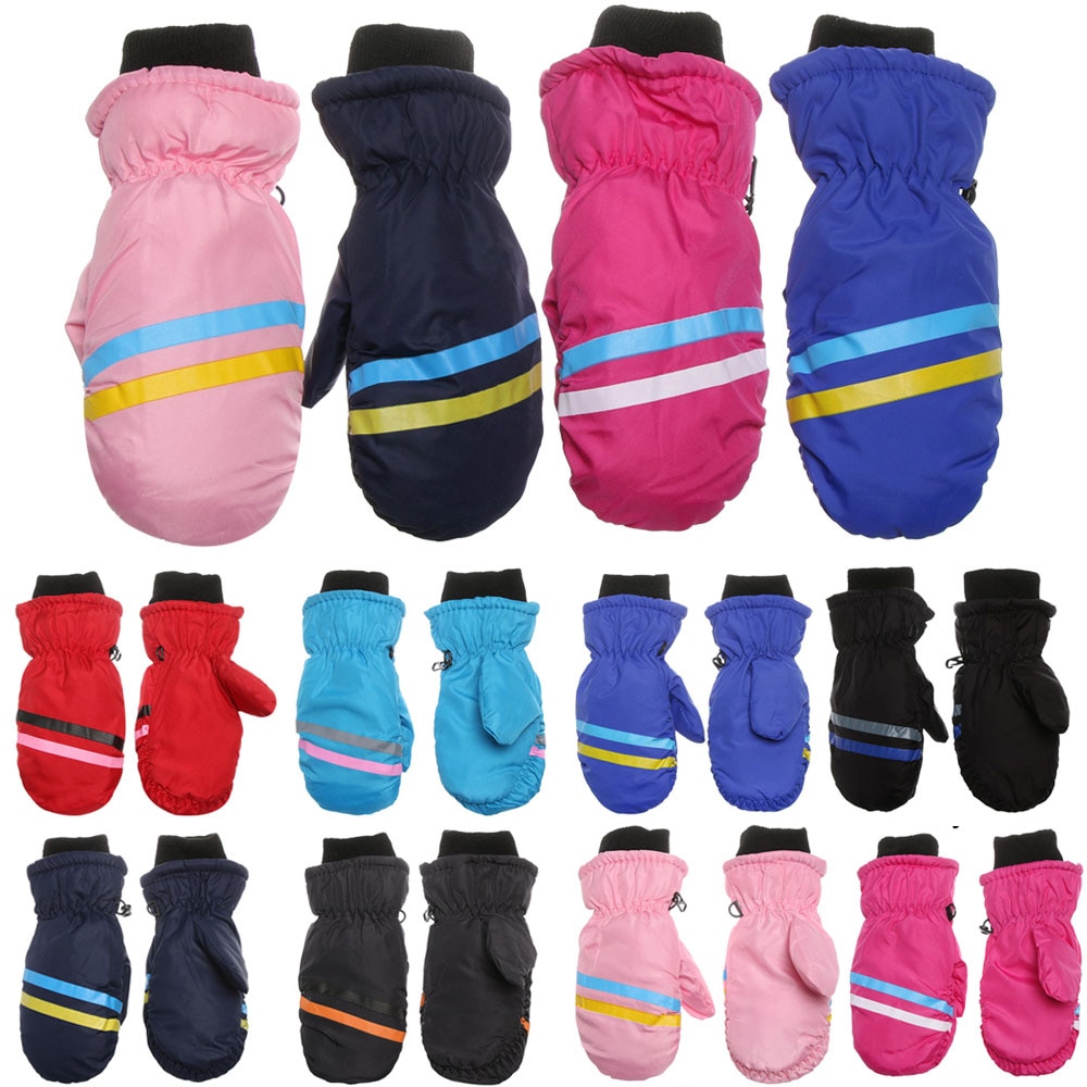 1 Paar Kinderen Thermische Winter Warm Snowboarden Ski Handschoenen Winter Fleece Waterdichte Kids Kinderen Kids Jongens Meisjes Snowboots Wanten