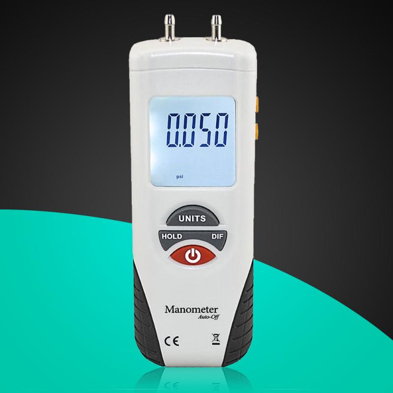 Handheld LCD Digital Differential Pressure Meter Gauge Manometer ±2Psi Air Vacuum Gas Pressure Gauge Meter with Backlight