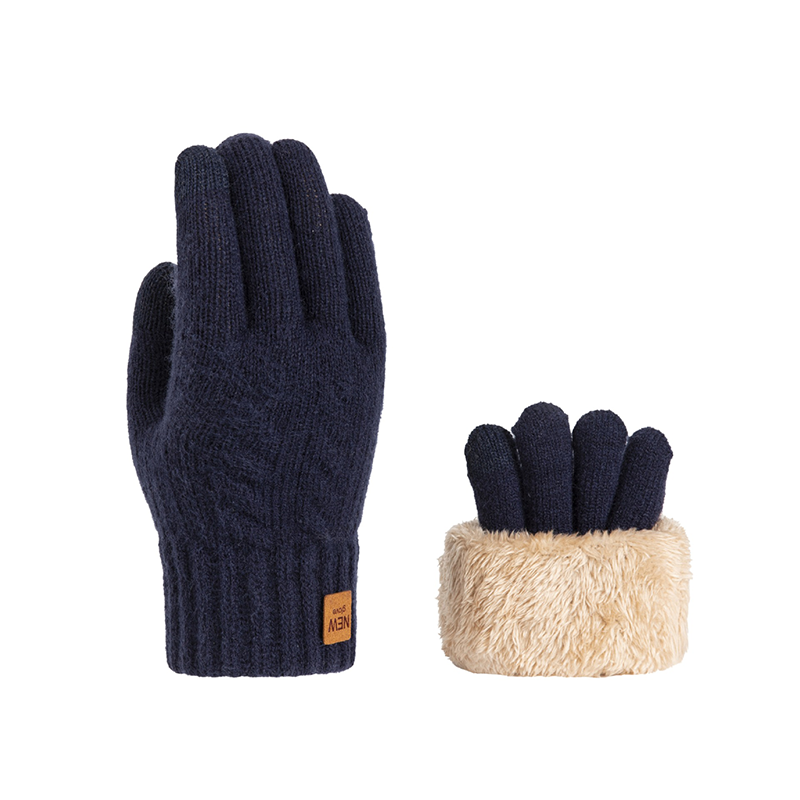 Moda inverno luvas de malha quente para mulheres homens engrossados e resistentes ao frio luvas de tela de toque forro de lã acessório de alta qualidade: Vermelho
