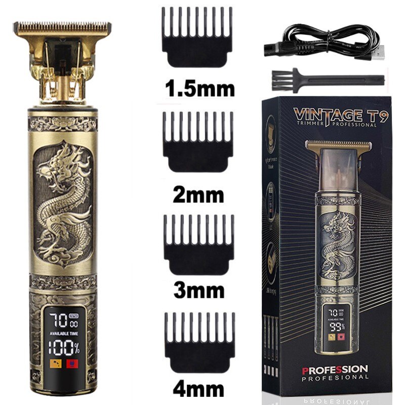 Elektrische Bald Head Tondeuse Trimmer Voor Mannen Oplaadbare Maaier Kapper Scheren Machine Vintage Kapsel Cutter Cordless: Dragon