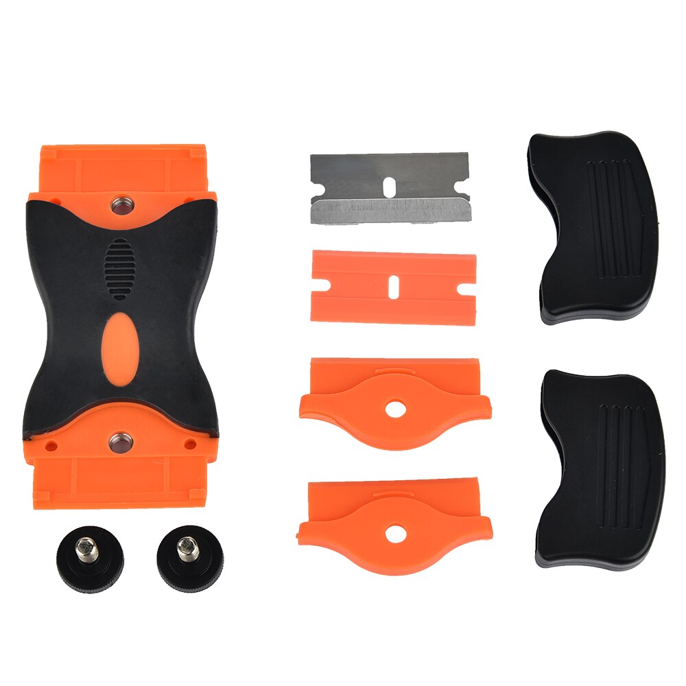 Car & Window Tint Ceramic Glass Oven Razor Scraper Plastic Handle Double Edge Scraper for Labels Stickers Decals Removal
