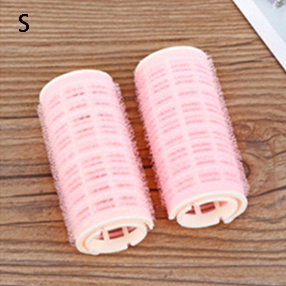 2 stk/lot hårruller bangrull krøller hårkrøller plast selvklebende hårkrøller frisørverktøy jente skjønnhet stylingverktøy: Rosa s