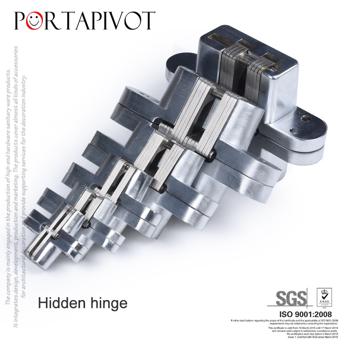 2PCS PT 304 Stainless Steel Hidden Hinges Seven Size Invisible Concealed Folding Door Hinge For Kitchen Furniture Hardware