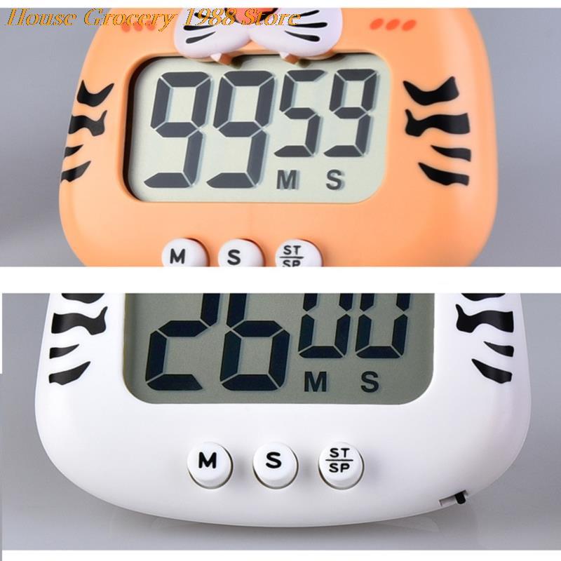 Mechnical-Temporizador de cocina de dibujos animados, reloj de contador Manual de ABS, con respaldo para Yoga, estudiante, alarma para el hogar, mecánico de dibujos animados