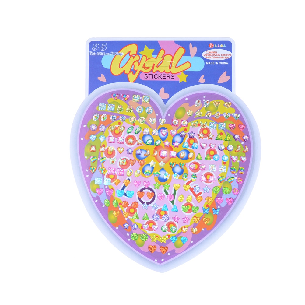 1Sheet Wonderful Children Boy Girl Stickers Earring Cartoon Reward Crystal Stickers ear Reward stick kindergarten face stickers