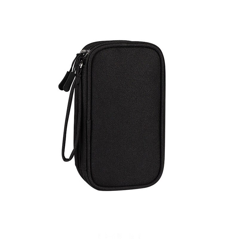 Mobiele Mobiele Telefoon Power Bank Tas Telefoon Accessoires Kabel Digitale Gadget U Disk Opbergtas Multifunctionele Organizer Dual lagen: Black