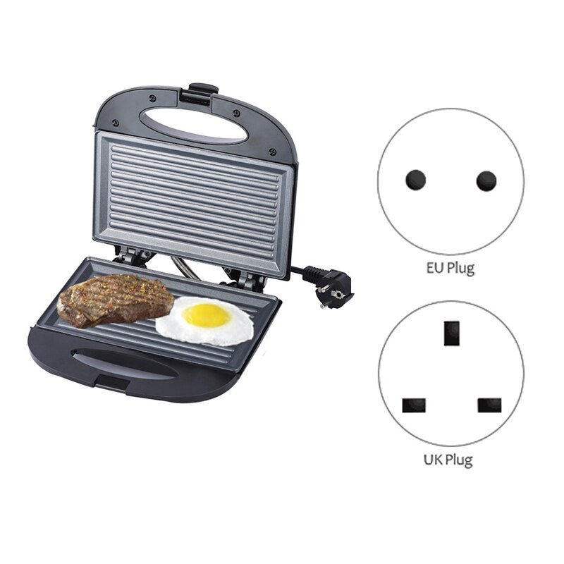 Panini Press Sandwich Maker Bread Oven Electric Grill Meat Steak Breakfast Machine Frying Pan Barbecue Plate