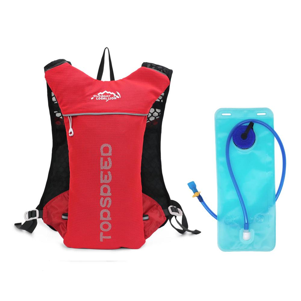 Outdoor Trail Running Hydratatie Rugzak Waterzak 2L Voor Mannen Vrouwen Camping Jogging Sport Marathon Pack Waterzak Zachte kolf: Red and water bags