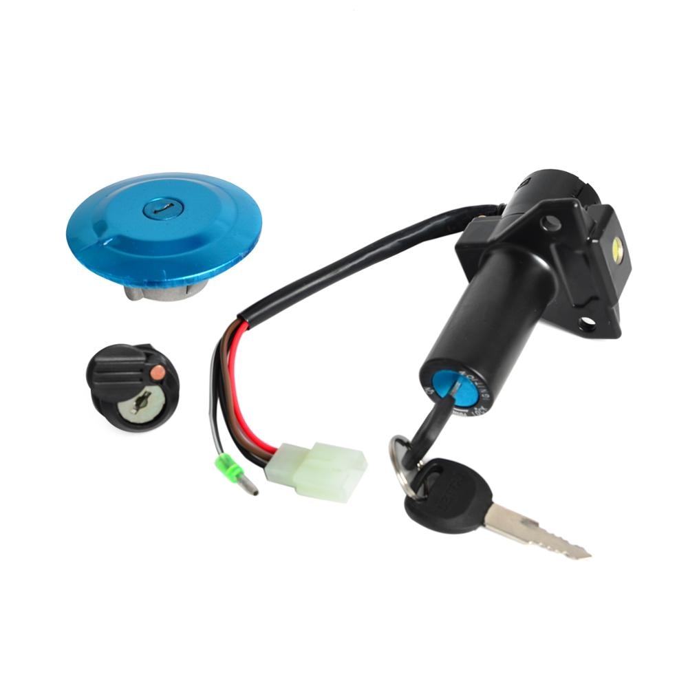 Motorfiets Scooter Lock Set Contactslotset Brandstof Gas Tank Cap Seat Lock Sleutels Voor Yamaha YBR125 2002 Ybr 125