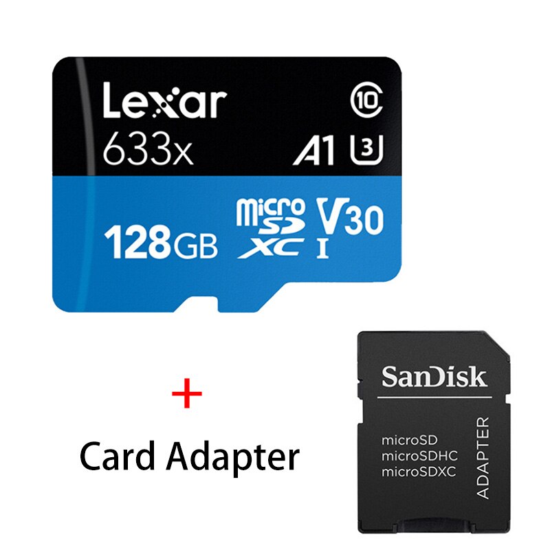 Lexar 633X Micro SD de 32GB 128GB 64GB 256GB 512GB tarjeta Micro SD de 16GB SD/TF tarjeta Flash tarjeta de memoria 32 64 microSD de 128 gb para teléfono: TF633X-128G-KT2