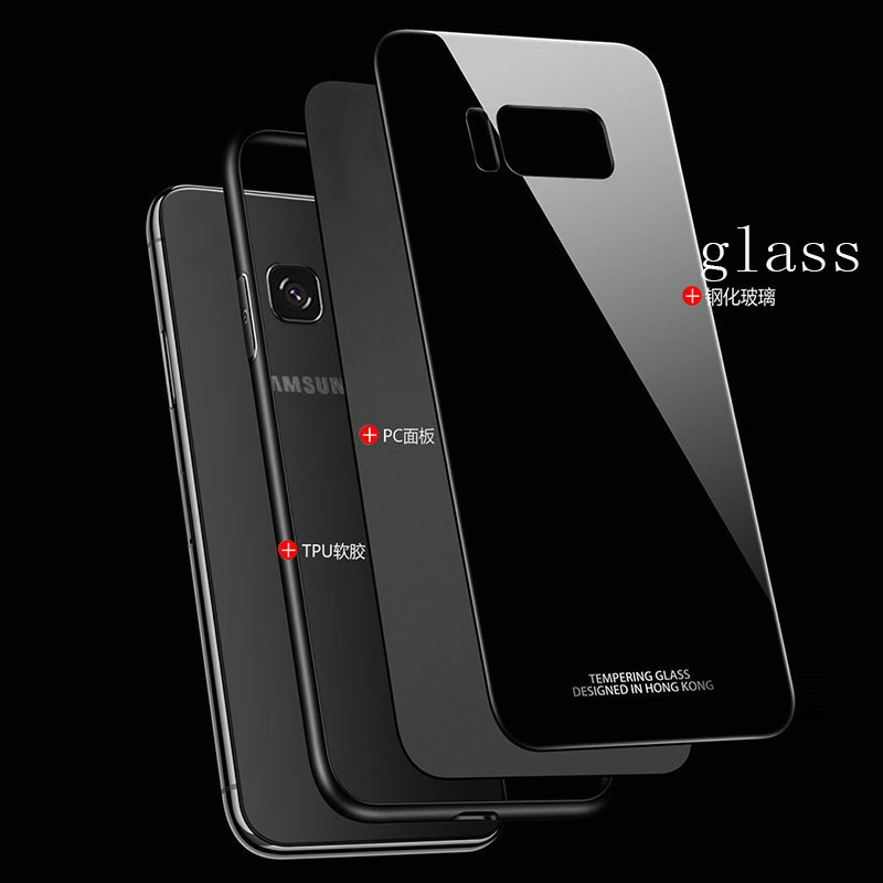 SemgCeKen luxury original hard glass mirror case for samsung galaxy s8 plus s8plus s 8 silicone tpu back coque phone cover etui