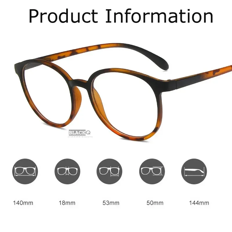 Unisex Round Myopia Glasses Ultralight Men Women Short-sighted Eyewear Blue Light Minus Diopter Eyeglasses Retro HD Lens Glasses