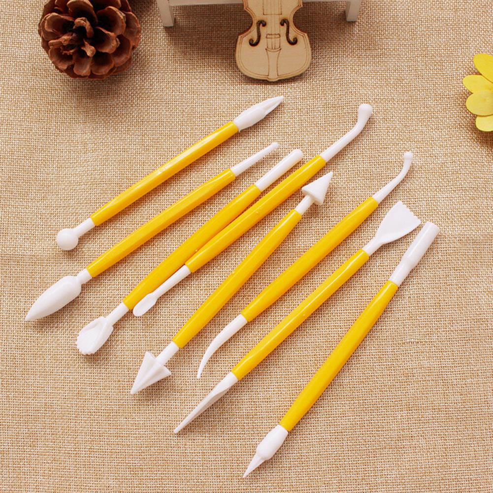 Plastic Fondant Cakes Sculpting Tools Detachable Sculpture Making Cutting Tool Kit Baking Decoration Tools 8 PCS yellow HG0066