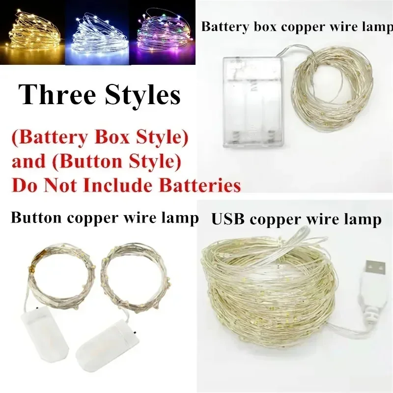 USB Battery Powered LED String Lights for Christmas Outdoor Room Festival Decor Small Colored Fairy Lights Atmosphere