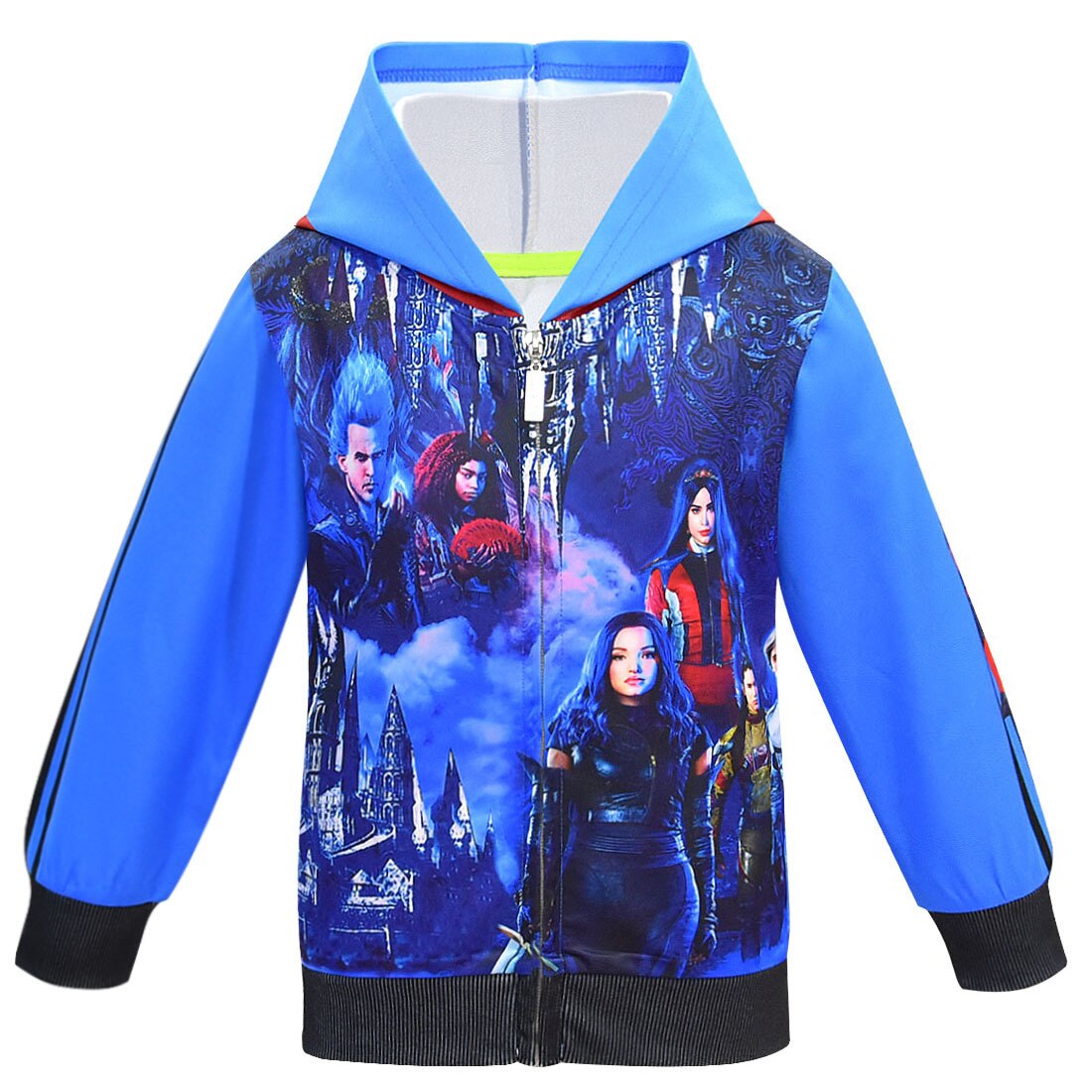 De Afstammelingen 3 Jongens Jassen Kids Hoodies Lente En Herfst Casual Meisjes Jassen Mal 'S Hooded Vest Sweatshirts Kleding + sjaal: coat / 120(5-6T)