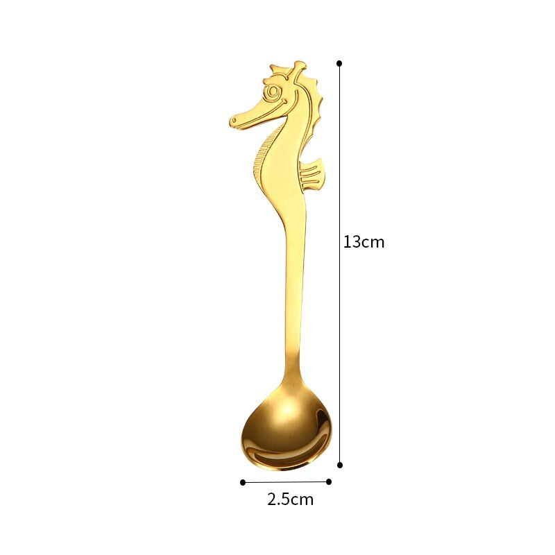 Cuillères à thé en acier inoxydable | Cuillère à café en acier inoxydable, cuillères à thé hippohorse mélange de cuisine, cuillère à tasse suspendue couverts à boire chauds: 1