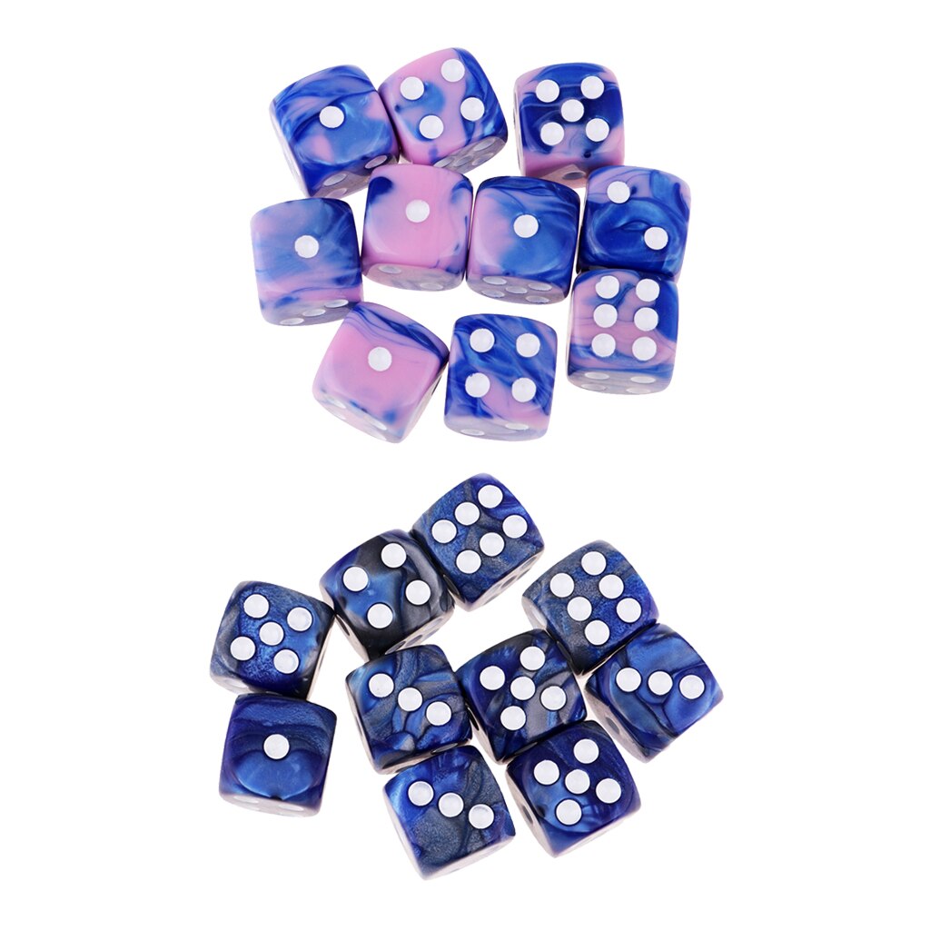 20 st genomskinlig fyrkantig sexsidig tärningssats för rollspel 16mm d6 hartser