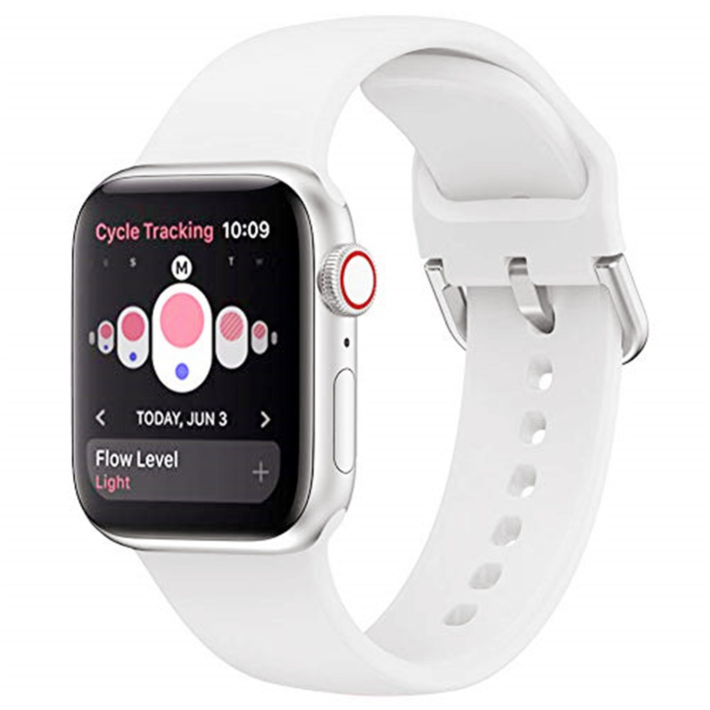 Yayuu Sport Zachte Siliconen Band voor Apple Horloge Serie 4/3/2/1 Band voor horloge 38/42/40/44mm armband horlogeband pulseira: White