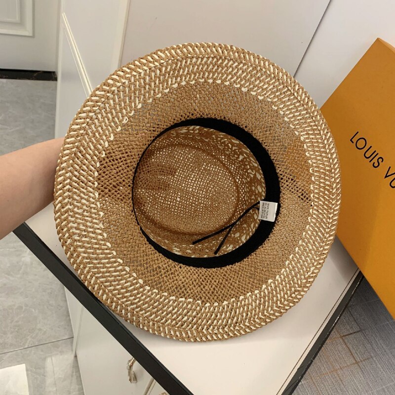 Sombrero de paja francés para mujer, gorra de paja francesa con visera cóncava, sombrero de playa hecho a mano, , verano
