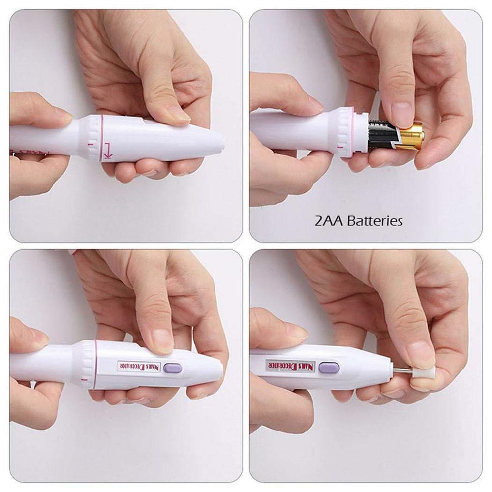 Portable Electric Nail Drill Kit Set Battery Manicure Pedicure Grinding Burnishing Machine Personal Manicure and Pedicure Kit