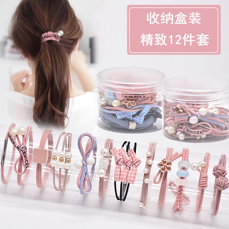 Koreansk stil pandebånd voksen hårbånd ultra-stretch hårbånd til at binde hår reb sæt studerende enkle søde pandebånd