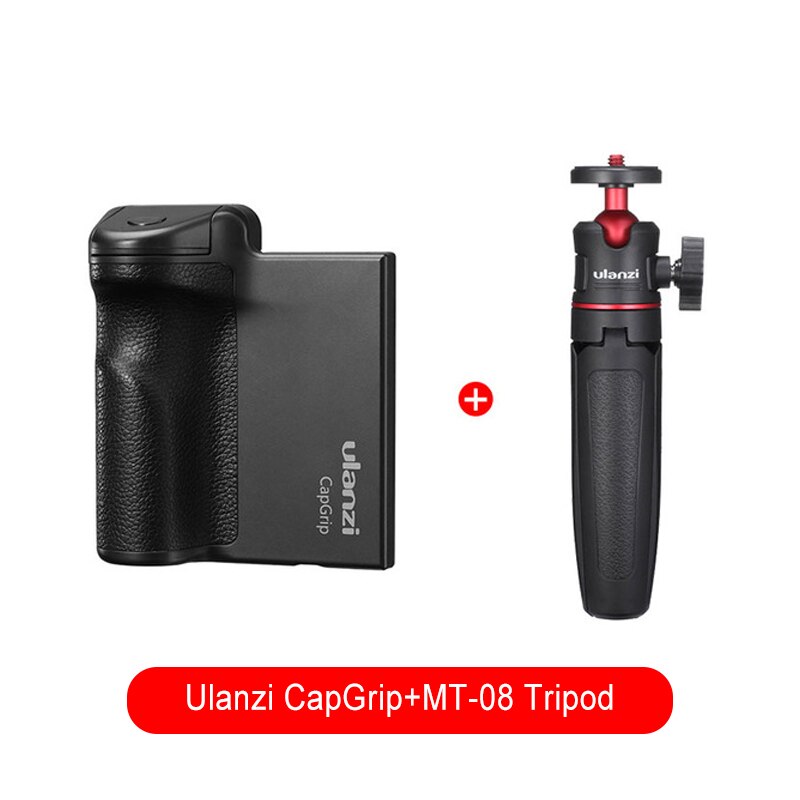 Ulanzi CapGrip inalámbrico Bluetooth Smartphone 1/4 tornillo Selfie Booster Handle Grip teléfono estabilizador adaptador titular trípode montaje: Booster with MT-08