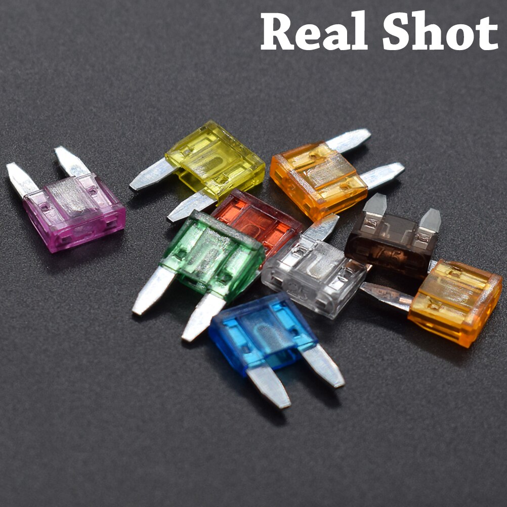 100pcs MINI Car Fuse 3A 5A 7.5A 10A 15A 20A 25A 30A Amp with Box Clip Assortment Auto Blade Fuses Set Vehicle Boat Truck SUV