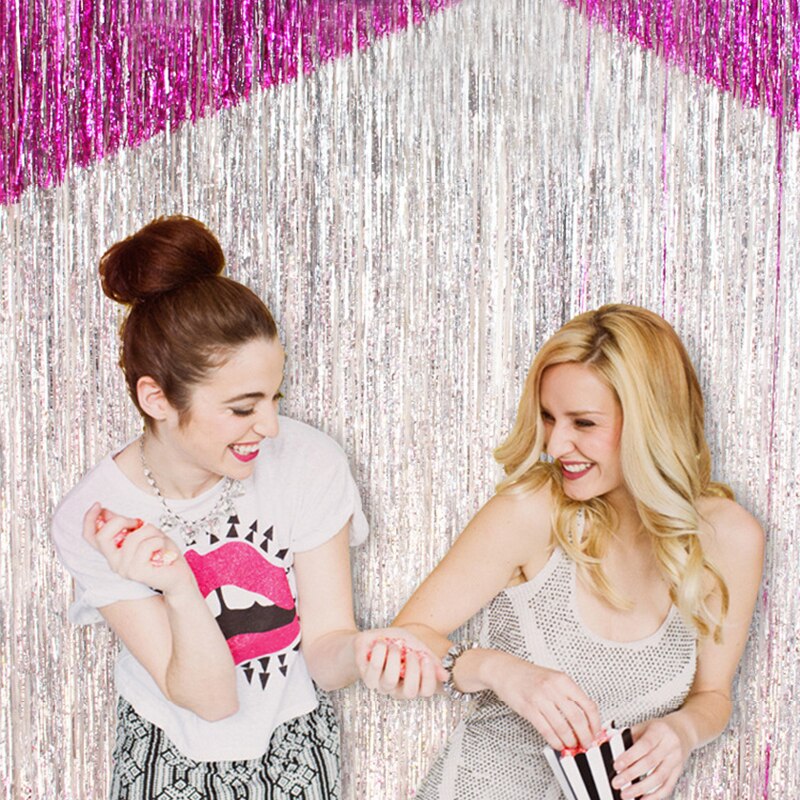 3M Gold Pink Rainbow Sequin Backdrop Foil Fringe Tinsel Curtain Wedding Birthday Party Rain For Decoration PSC55