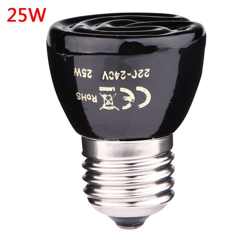 25w 50w 75w 100w huisdierverwarmingslamp zwart infrarood keramische emitter warmtelamp huisdierbroedmachine kippen reptielenlamp 220-240v: 25w